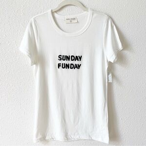 Bow & Drape Sunday Funday Sequin Tee Shirt Size Medium Football Fall Casual